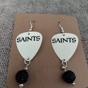 Women's NEW ORLEANS SAINTS GUITAR PICK EARRINGS